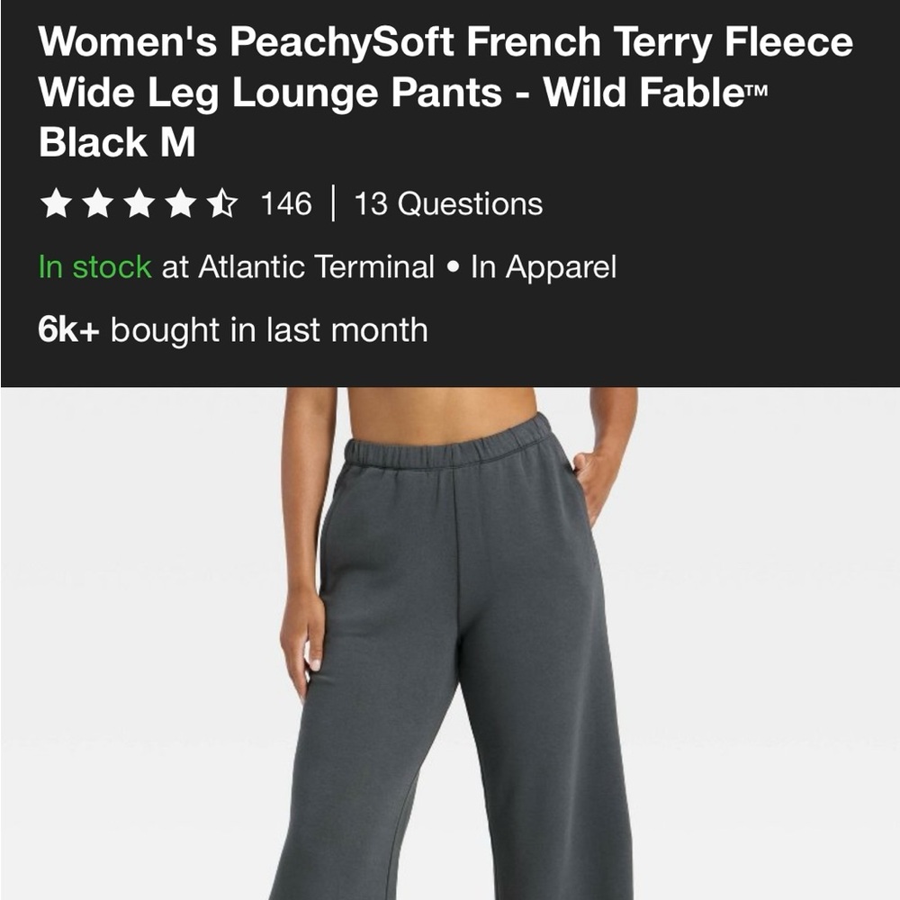 Wild Fable Black Wide Leg Lounge Pants